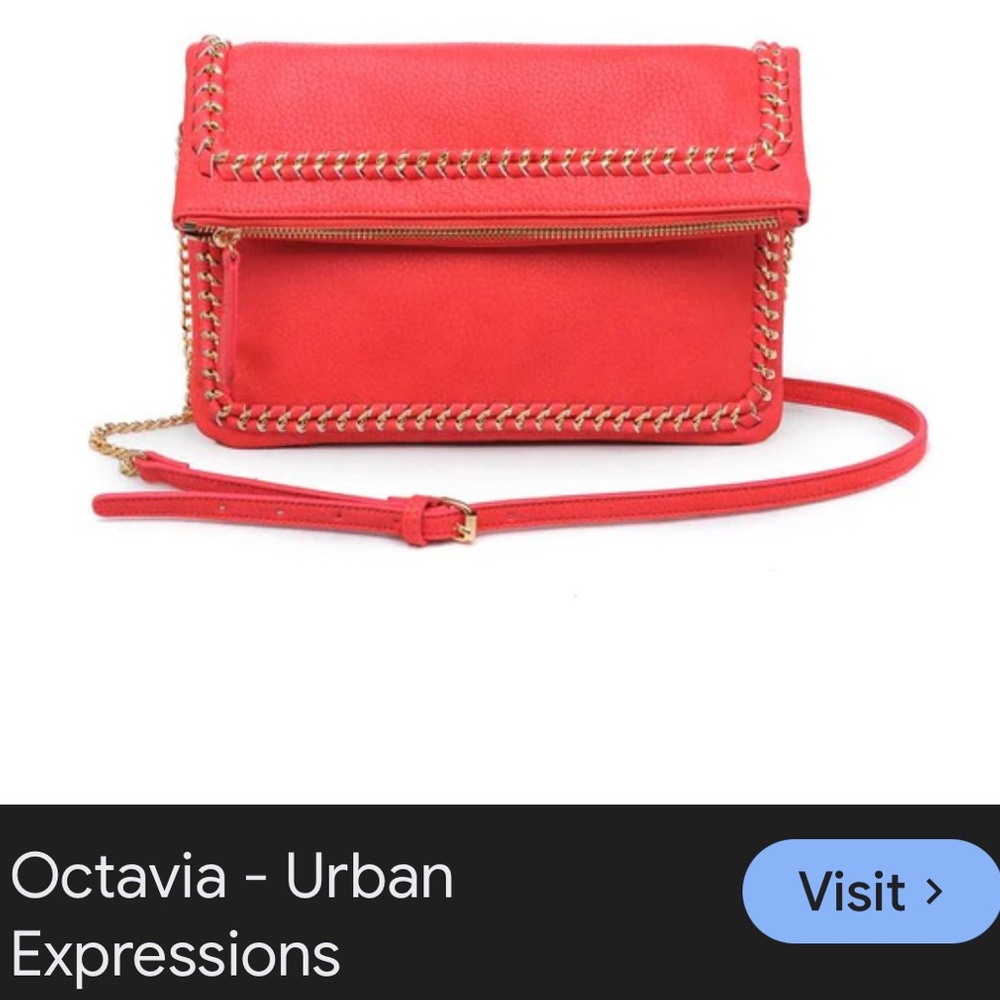 Urban Expressions Coral Octavia Chain-Trim Crossbody